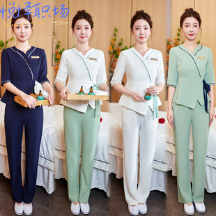 Senior beautician work clothes female autumn beauty salon Skin management Health Care foot bath technician pedicure temperament suit