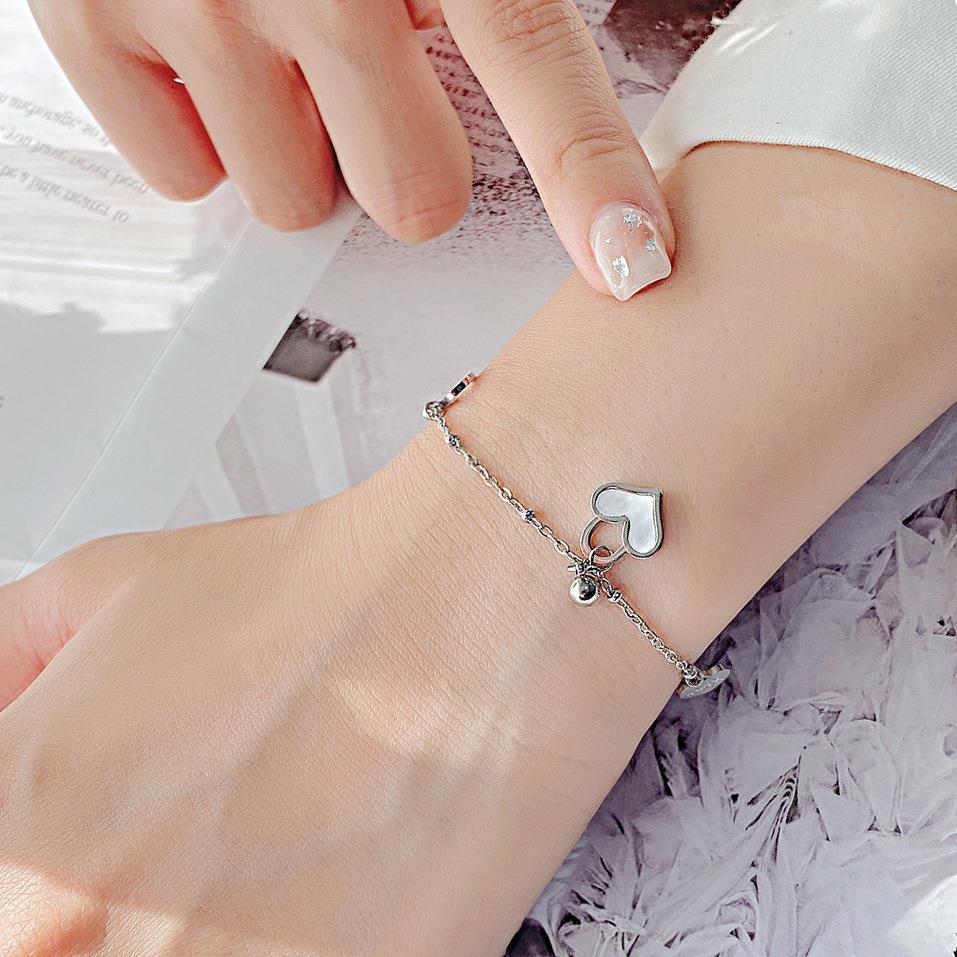 Internet celebridad elegante joyería simple moda titanio acero pulsera nicho diseño versátil amor Shell Acero inoxidable pulsera