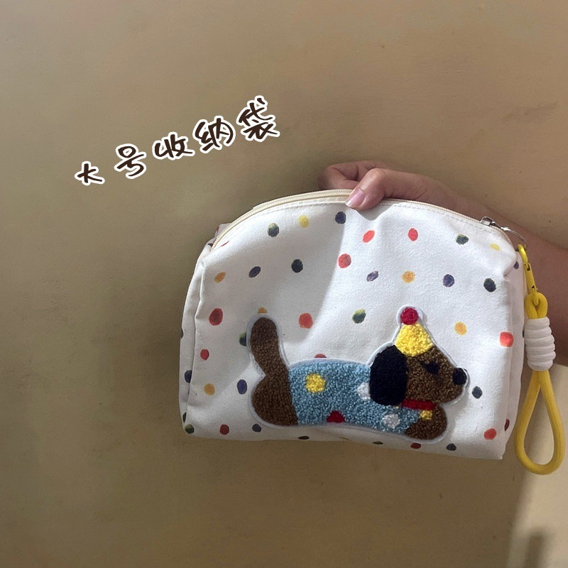 韓国のかわいい子犬の化粧バッグ刺繍漫画収納バッグ旅行整理バッグバッグバッグショッピングバッグ女性|undefined