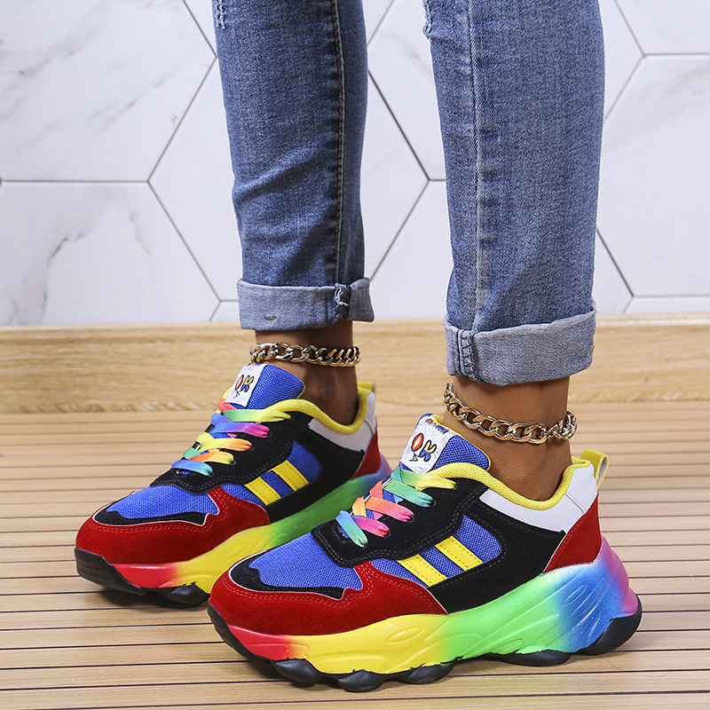 Women's Casual Vintage Style Color Block Round Toe Sports Shoes display picture 4