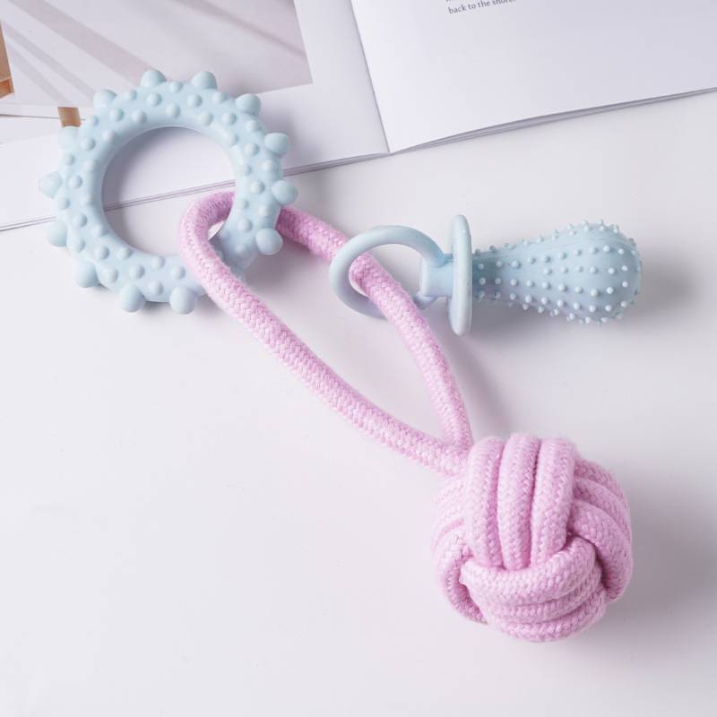 Juguete para mascotas de TPR de gran venta transfronterizo, palo de dentición para perros para entretenimiento, juguete de autoentretenimiento para cachorros duradero y resistente a las mordidas.