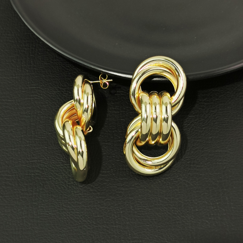 1 Pair Vintage Style Geometric Solid Color Plating Alloy Drop Earrings display picture 4