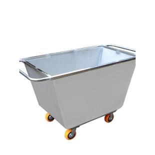 Solid Stainless Steel Thickened Large Wheel Feed Trolley Stainless Steel Bucket Truck Feed Truck Material Transport Truck
