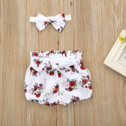 Amazon Summer Pure Cotton Jujube Red Embroidered Heart Short Sleeve Flared Dress with Floral Waistband and Small Shorts with Knot Belt