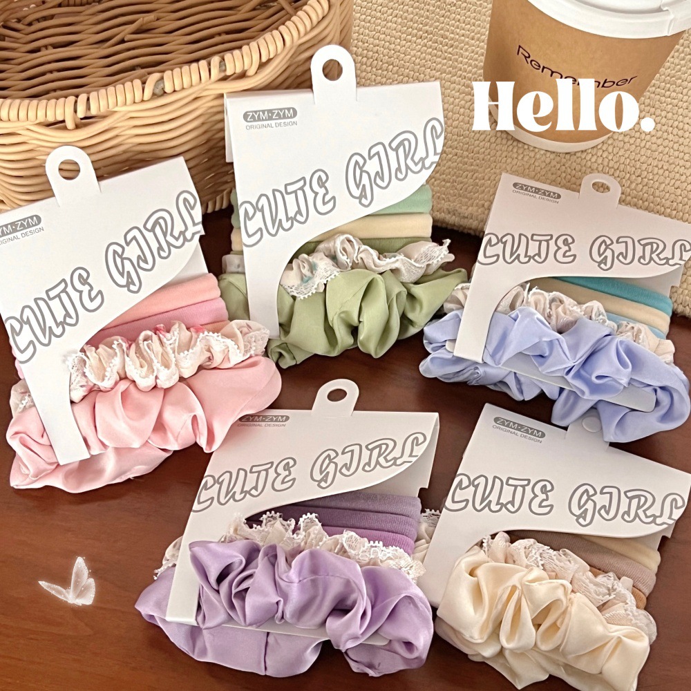 high-grade hair rope hair accessories silk large intestine hair band girl versatile korean sweet headwear rubber band towel ring wholesale