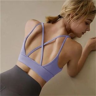 Sports Training Beautiful Back Fitness Clothing with Chest Pad Vest Women's Summer Running Shockproof Yoga Clothing Versatile Short Top