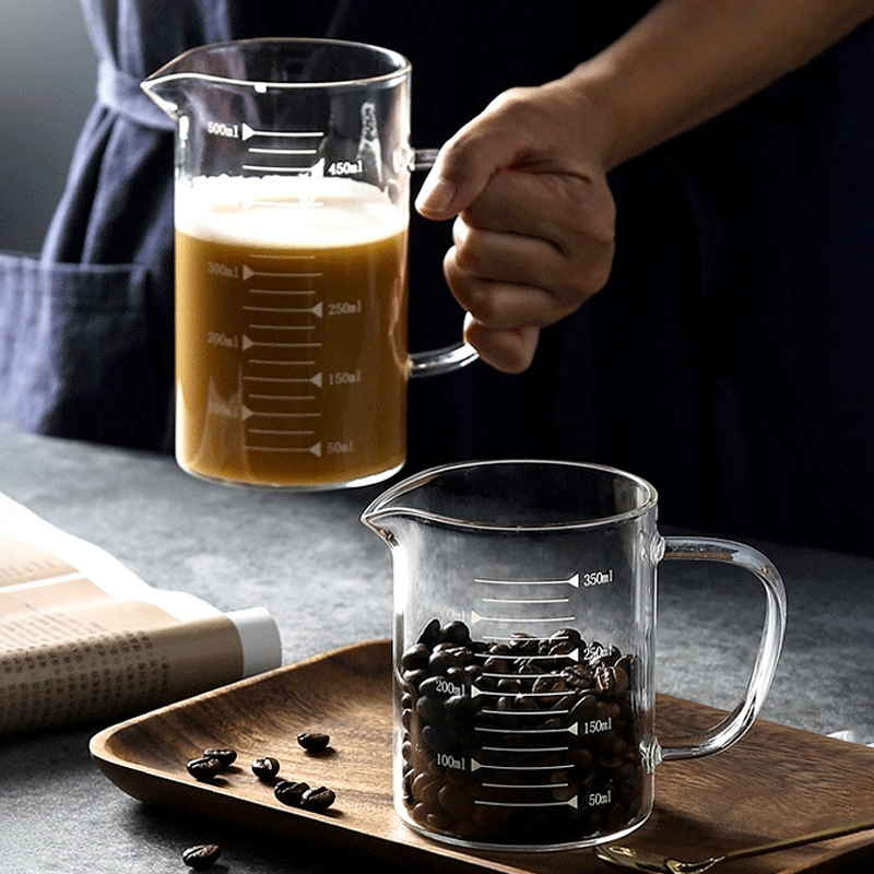 Factory direct sales microwave oven heat-resistant glass measuring cup glass beaker high borosilicate thickened glass scale cup milk cup