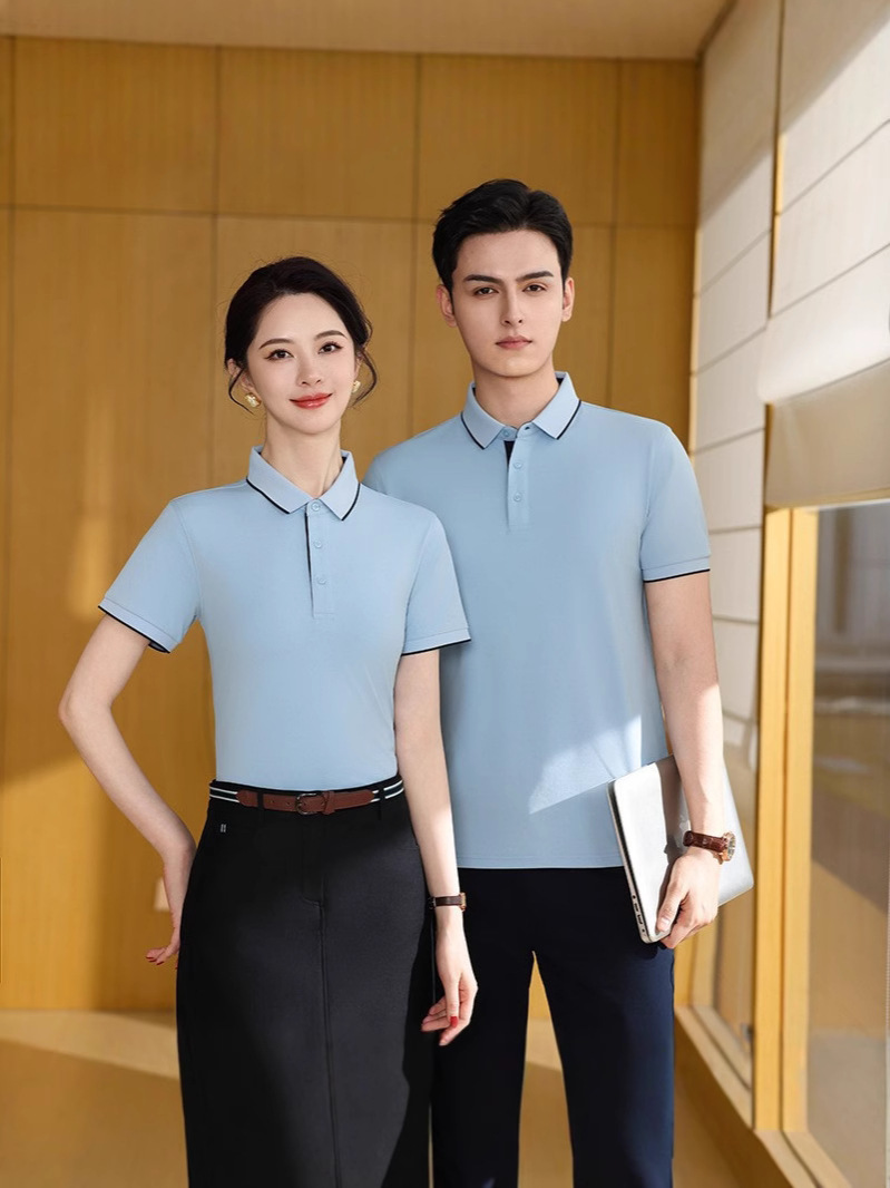 Camiseta de hielo con solapa de manga corta ropa de trabajo camiseta publicitaria ropa polo logotipo personalizado bordado para hombres y mujeres
