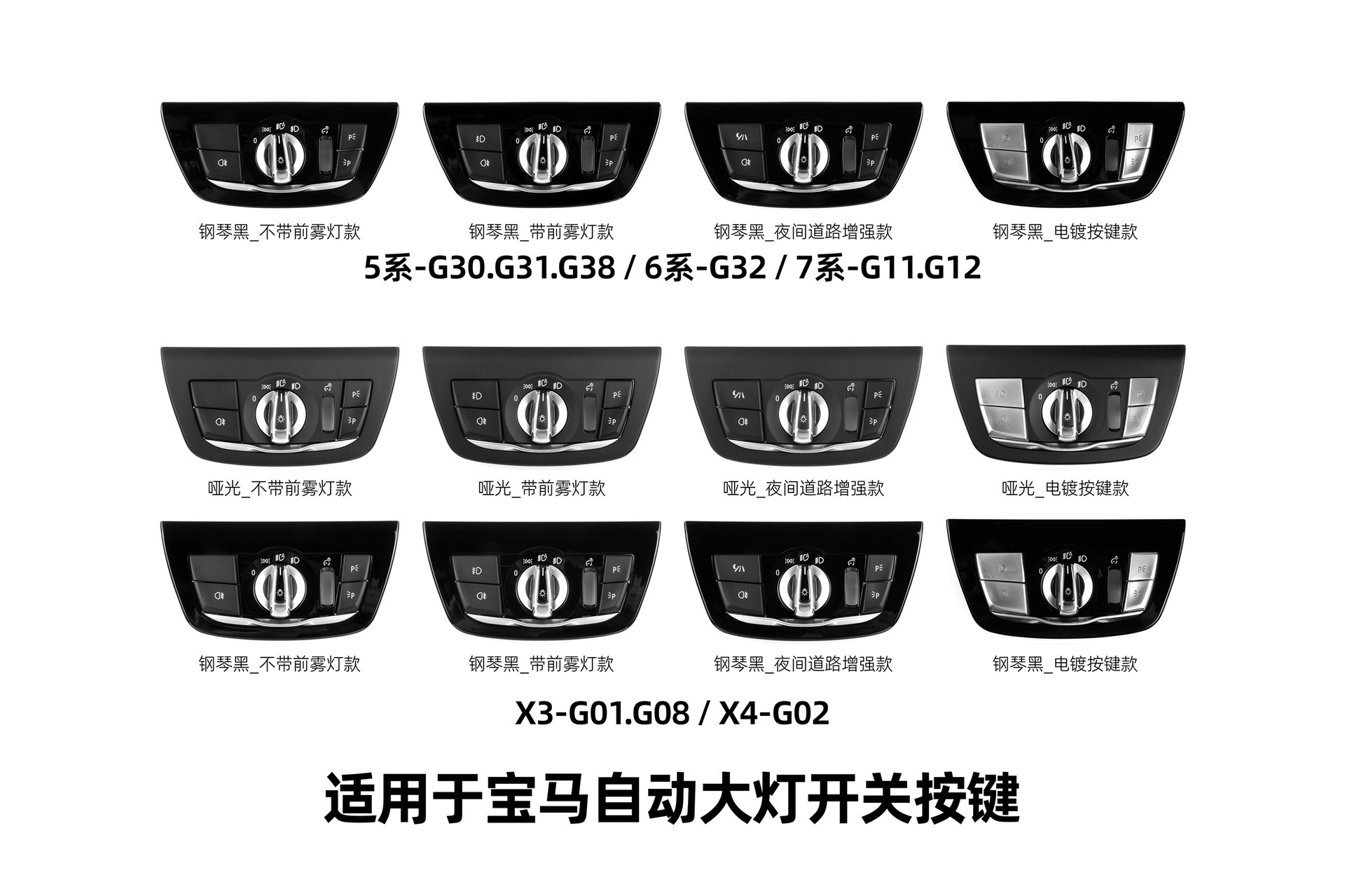 Suitable for BMW 5 Series, 6 Series, 7 Series, X3, X4 automatic headlight switch button G30, G31, G38, G32, G11, G12, G01