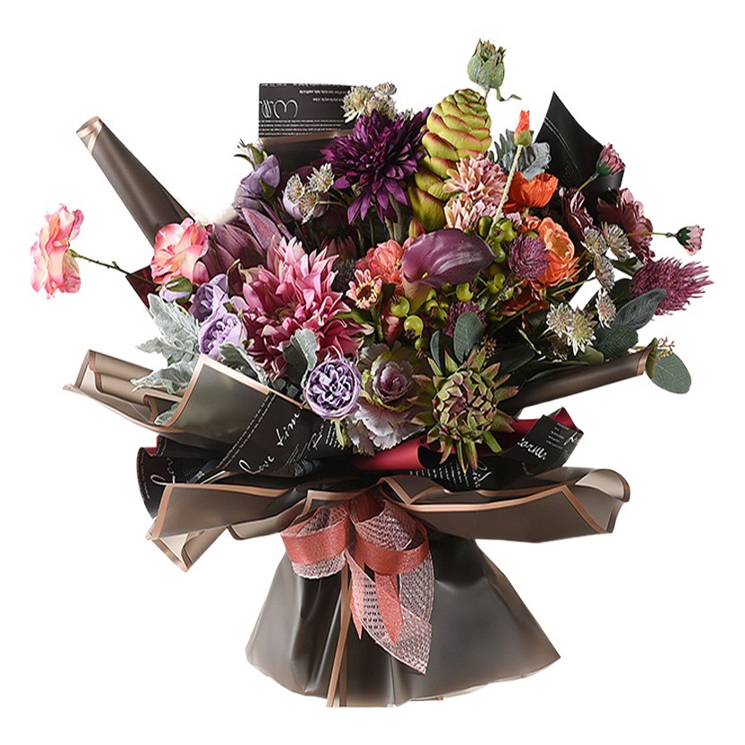 Li Zhiran Rose Phnom Penh Space Papel de embalaje de película de gelatina Marco simple Papel de ramo mate translúcido impermeable