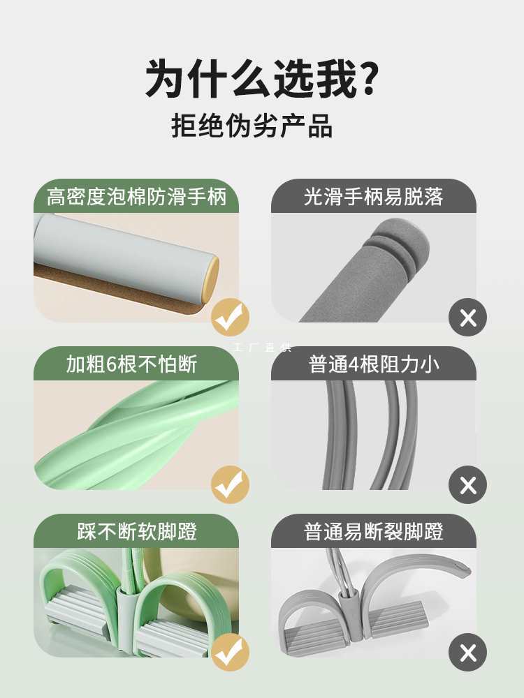 Xiaoyanfei Pedal Tensile Abdominal Stretching Slim Belly Fitness Equipment Household Multifunctional Four-strand Drawstring