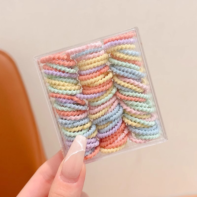 Dibujos animados para niños lindo pulgar lazo para el cabello bebé no daña el cabello cuerda alta elástico banda elástica cuerda para el cabello accesorios para el cabello