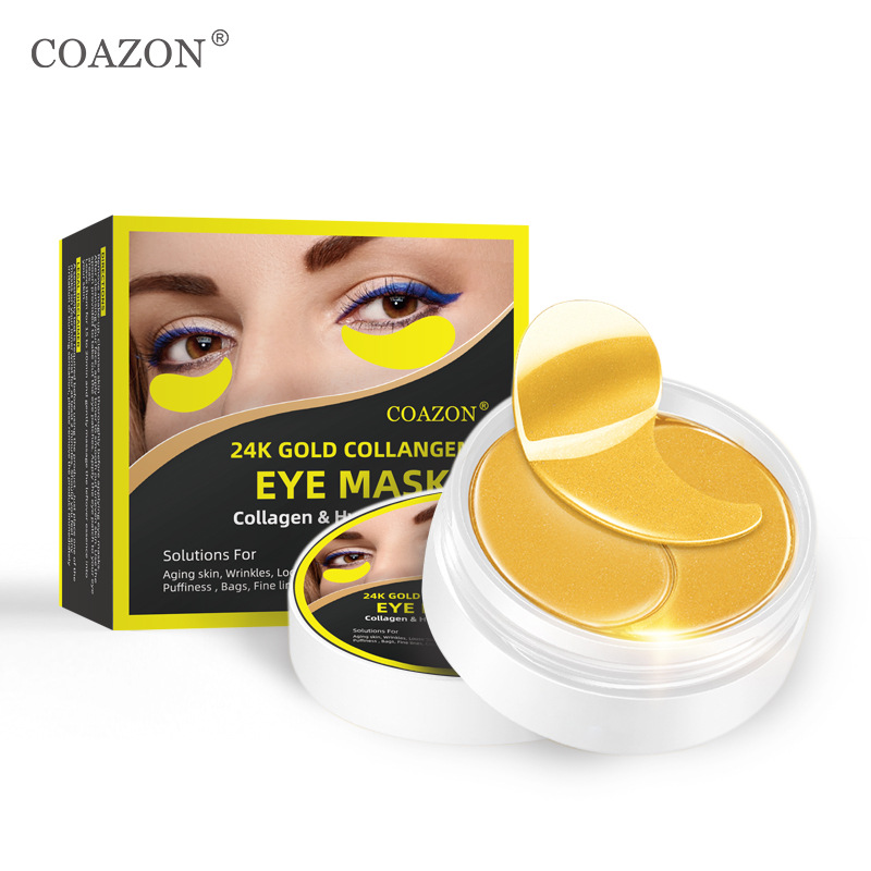 Cross border goods in stock gold Eye Mask Replenish water Moisture Eye Mask 60 slice