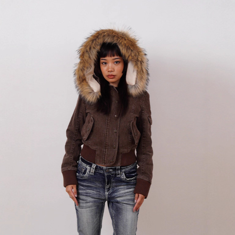 2025 Autumn/Winter Women's Cross-Border Amazon Hot-Selling American Retro Hooded Jacket Short Coat