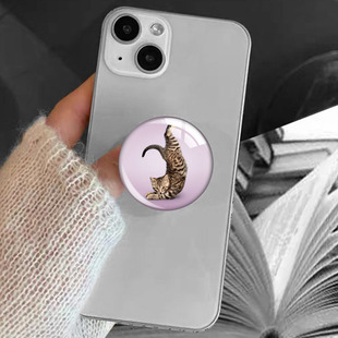 Cartoon Dance Animal 40mm Time Gem Lazy Live Retractable Transparent Adhesive Mobile Phone Airbag Bracket