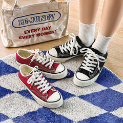 冬季新款復刻帆布鞋情侶加絨板鞋潮流百搭學生休閒鞋男