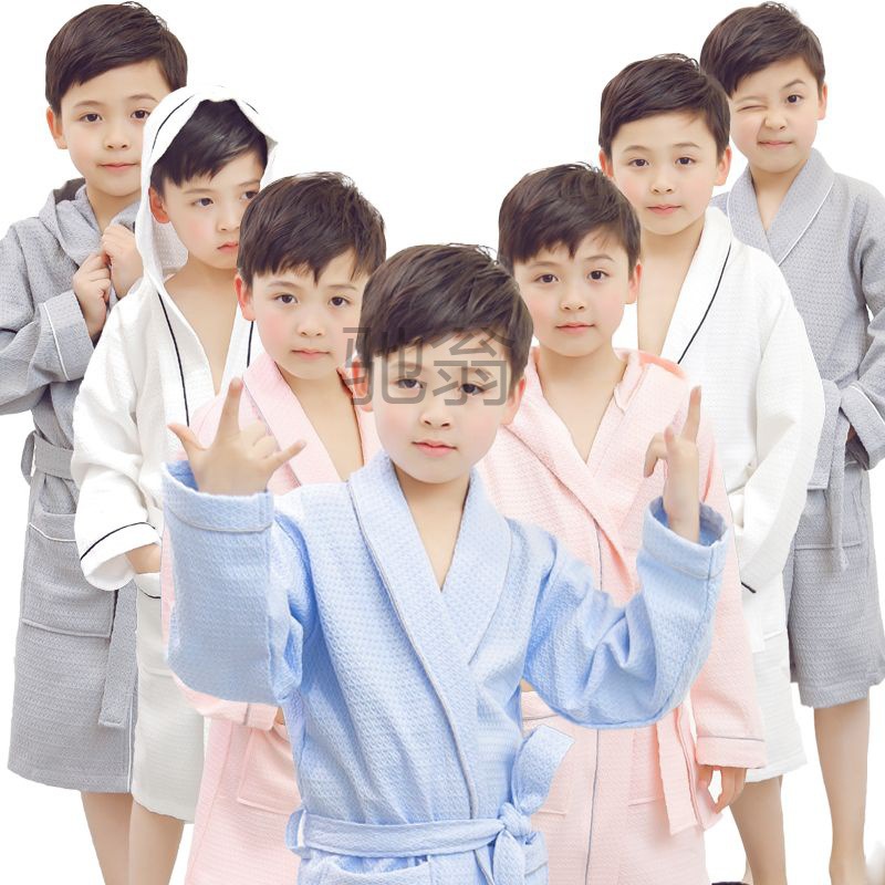 Summer children's cotton thin quick dry bathrobe for boys for…