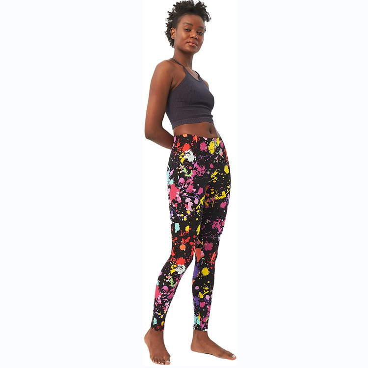 Abbigliamento da donna multicolore stampato slim fit fianchi sollevamento snellente grandi dimensioni corsa yoga fitness leggings_voghion.com