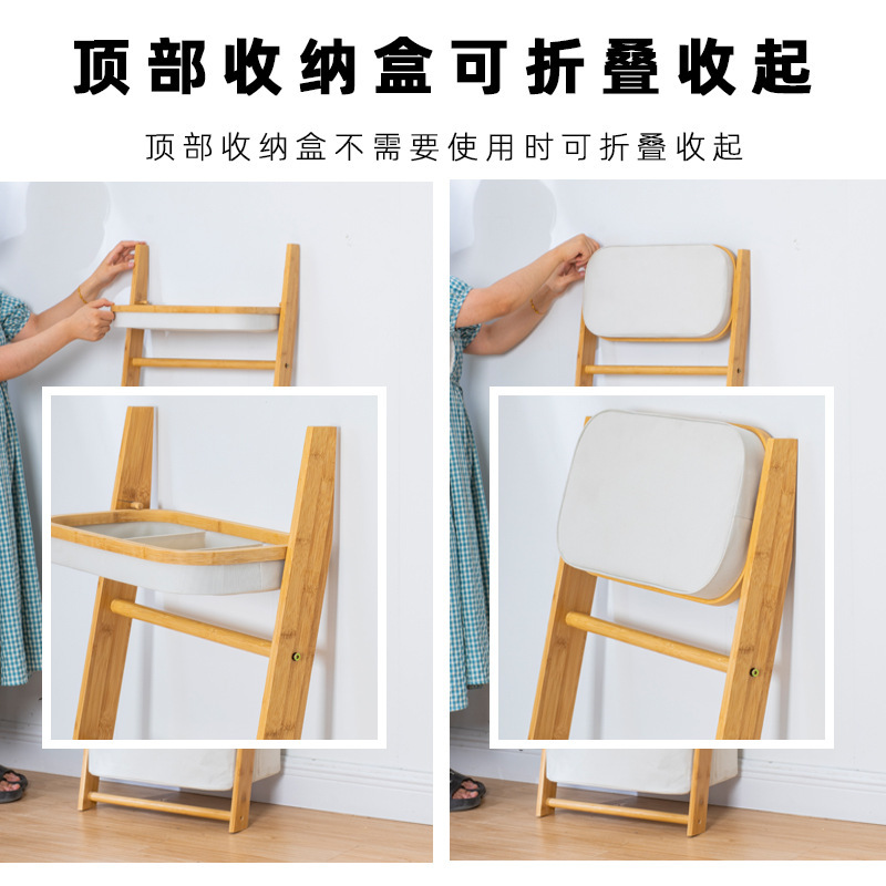 Piso estante de almacenamiento multifuncional cesta de lavandería hogar cesta colgante de múltiples capas cesta de almacenamiento Marco de cesta de almacenamiento de material de Bambú