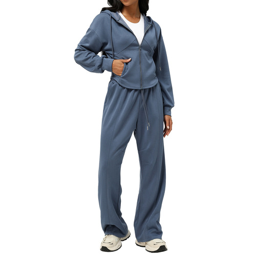 New Arrival Fashionable Sportswear—Autumn/Winter Two-Piece Set: Casual Sweatpants, Loose-Fit Hooded Jacket, Outdoor Running & Fitness Suit