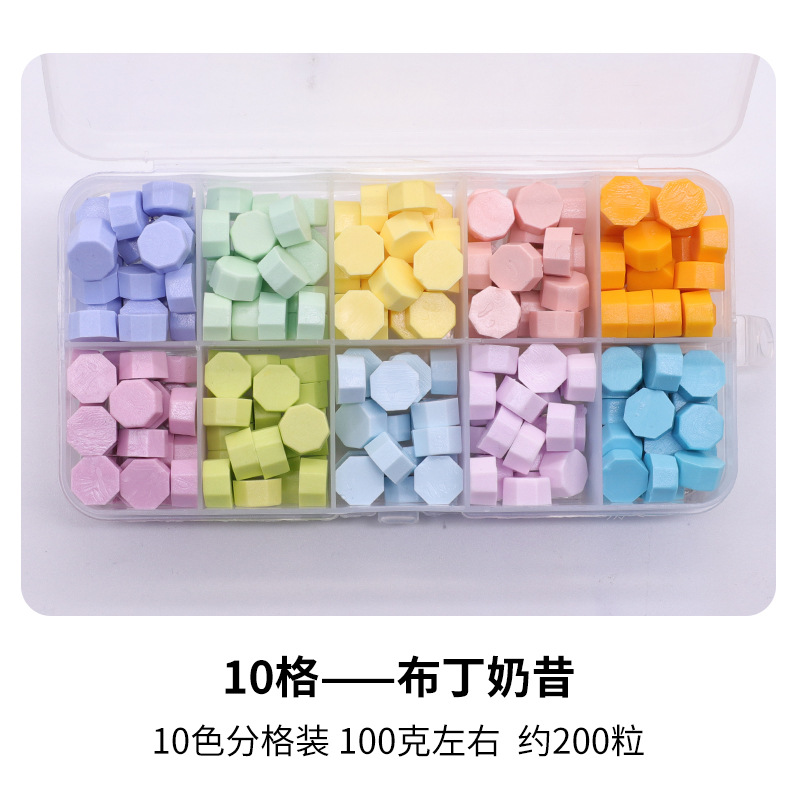 Fuego pintura cera grano traje de color mezclado 24 caja de cuadros de color ocho lados fuego pintura sellado cera fuego pintura sello cera grano fábrica al por mayor