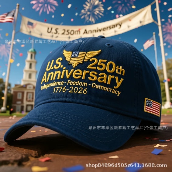 国境を越えた米国 250周年記念レトロウォッシュキャップ 250周年記念レトロキャップ|undefined