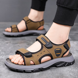 Мужские летние сандалии, дышащие слайдеры, модные тапочки в английском стиле