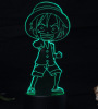 Cross -border hot sale of One Piece 3D Anime Night Lantern Luffy Luffy Led colorful touch remote control acrylic night lamp