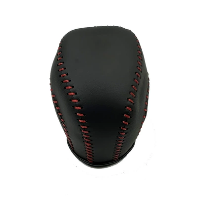 Cross-border compatible Toyota 2019 Corolla Sürətlər qutusu və əl tormozu başlıqları - black-leather-with-red-stitching