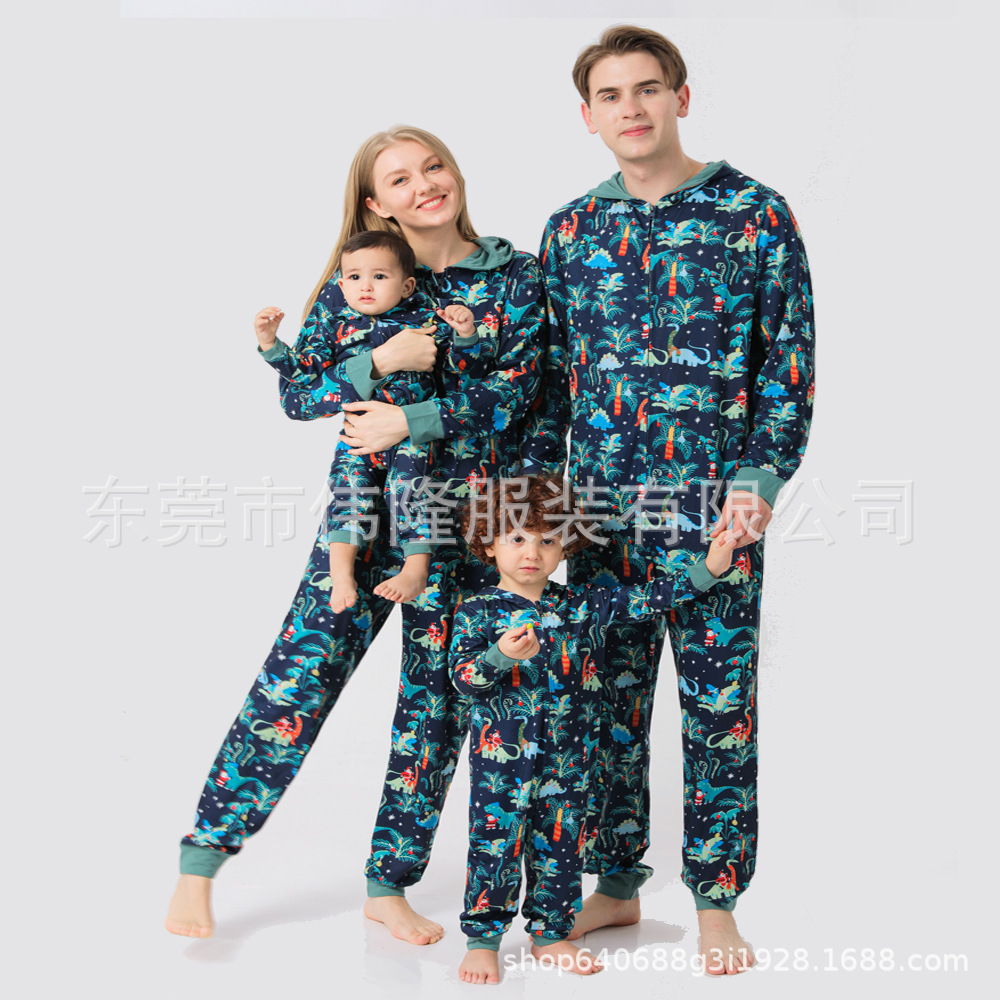 Nueva Navidad familia desgaste transfronterizo impresión familiar europeo y americano pijamas traje bebé niños niñas ropa de mujer ropa de hombre