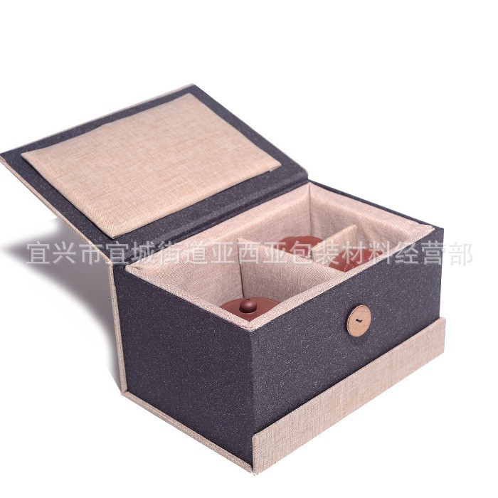 锦盒紫砂壶建盏礼盒包装盒子瓷器亚麻布印章铜香炉铜壶一壶两杯