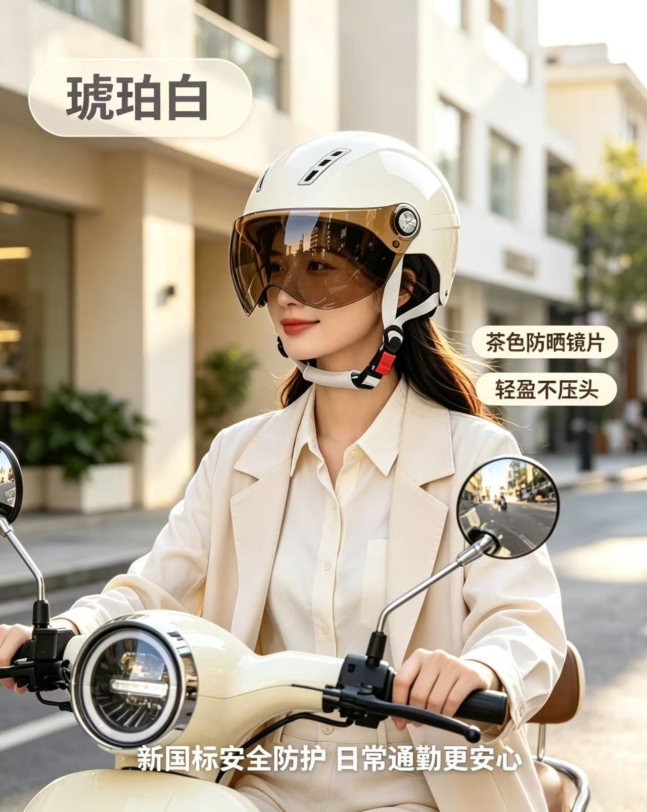 3C Certified Electric Vehicle Helmet, Women's Motorcycle Helmet, Men's All-Season Safety Helmet, Summer Ventilation, Sun Protection and Warmth