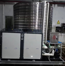 匠奥空气能热泵热水一体机组10匹低温机8吨保温水箱撬式直接对管