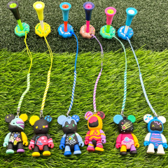 ゴルフスパイクボールtee多色漫画くま柄ボールスパイク付きスリーブ83mmプラスチックボールホルダーロープ付き紛失防止