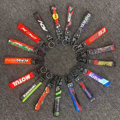 Custom Creative Embroidered Motorcycle Modification Trend Brand Keychain Decor with Electric Scooter Motorcycle Keychain Strap