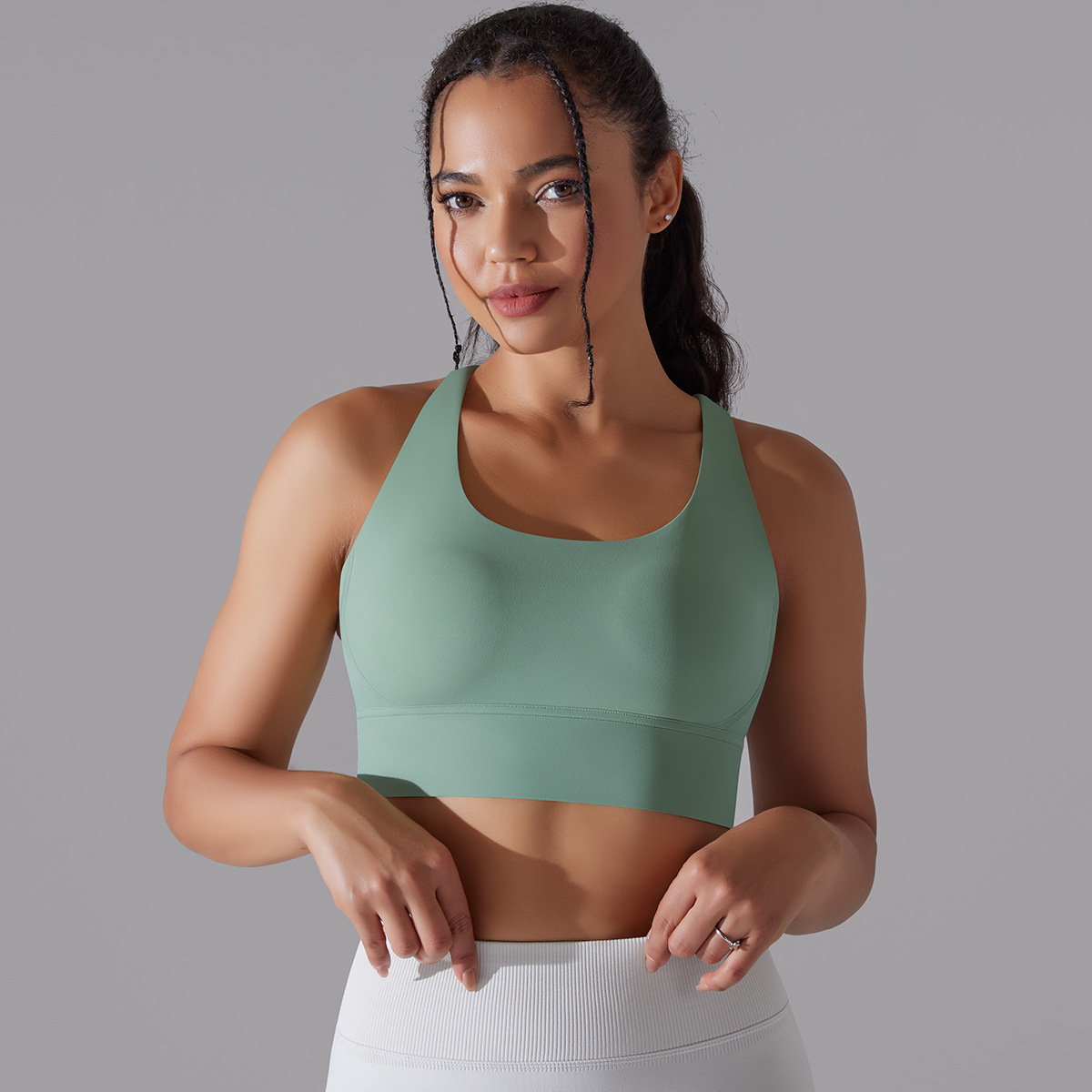 127g Weight Sleeveless Sleeve Length Nylon, Spandex Fabric Type Short Top Length Halter Crisscross Tank Tops Type Fitness, Yoga Occasion U Neck Neckline Solid Color Pattern Sports Style Sports Solid Color Nylon Spandex U Neck Active Tops Halter Crisscross Tank 29