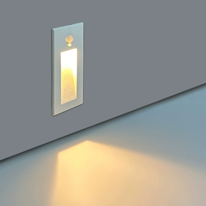 Вертикальный встроенный индукционный прожектор прямоугольный с широким горлом лестница шаг проход прогулочная комната открытый светодиодный ночник