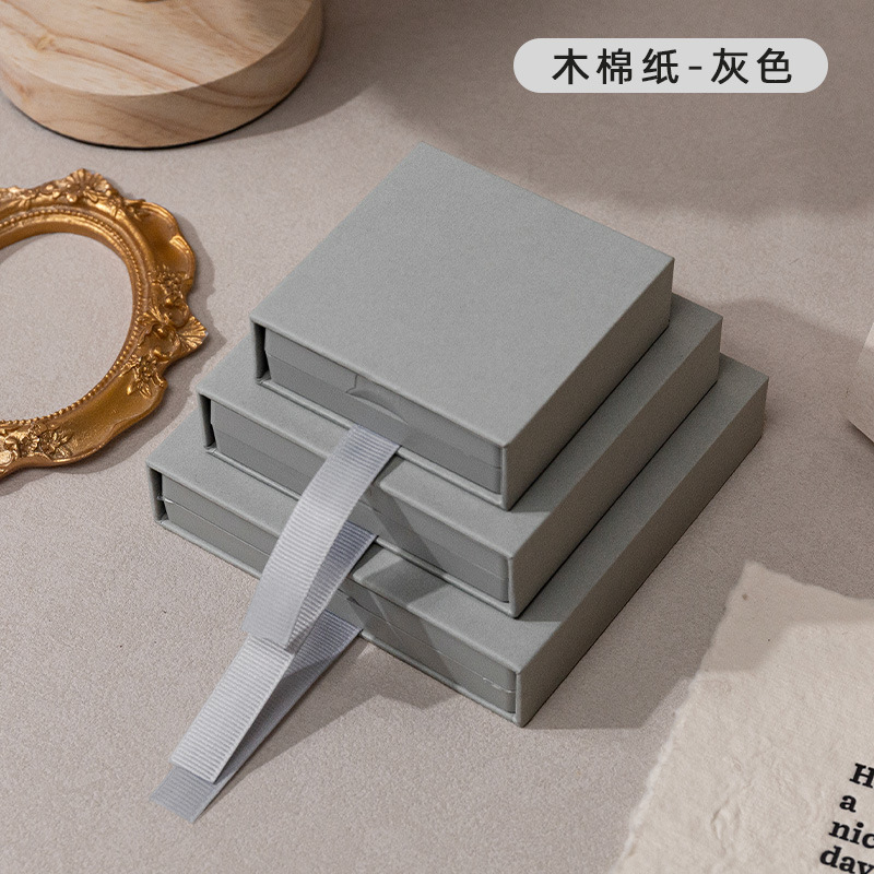 Caja de cajón de papel de Kapok gris (caja exterior única); 7*7*2cm