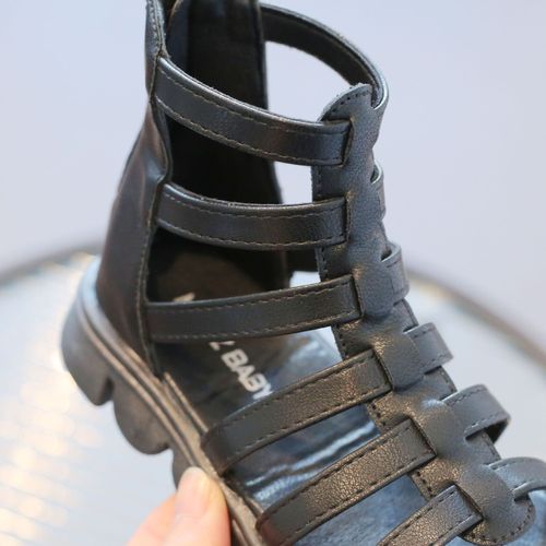 Girls Roman Sandals  Summer New Little Girls Princess Shoes for Big Children and Students Hollow Soft Soled Sandals Trendy