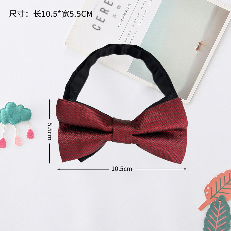 Pajarita para niños Corbata para niños coreanos Pajarita para bebés de color rojo vino de moda