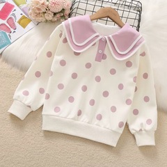 Women's Children's Novelty Fall Sweater, Cute and Stylish Clothing for Girls, Spring and Autumn Sweet Baby Collar Top