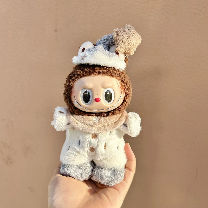 Только одежда] 17см подвеска с слепым ящиком Labubu одежда Labubu кукла детская одежда конус надевания комбинезоны милый и милый