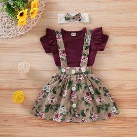 ins欧美外贸婴幼儿女宝宝小童包屁哈衣背带裙Dress