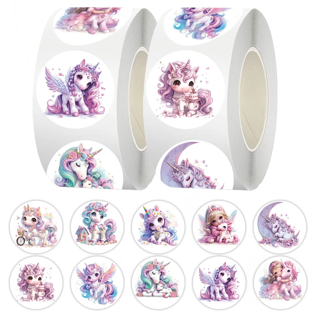 Оригинальная розовая наклейка с единорогом, рулонная уплотнительная наклейка, материал для ручного дневника для девочек, декоративная пленка для чашки с водой, лента