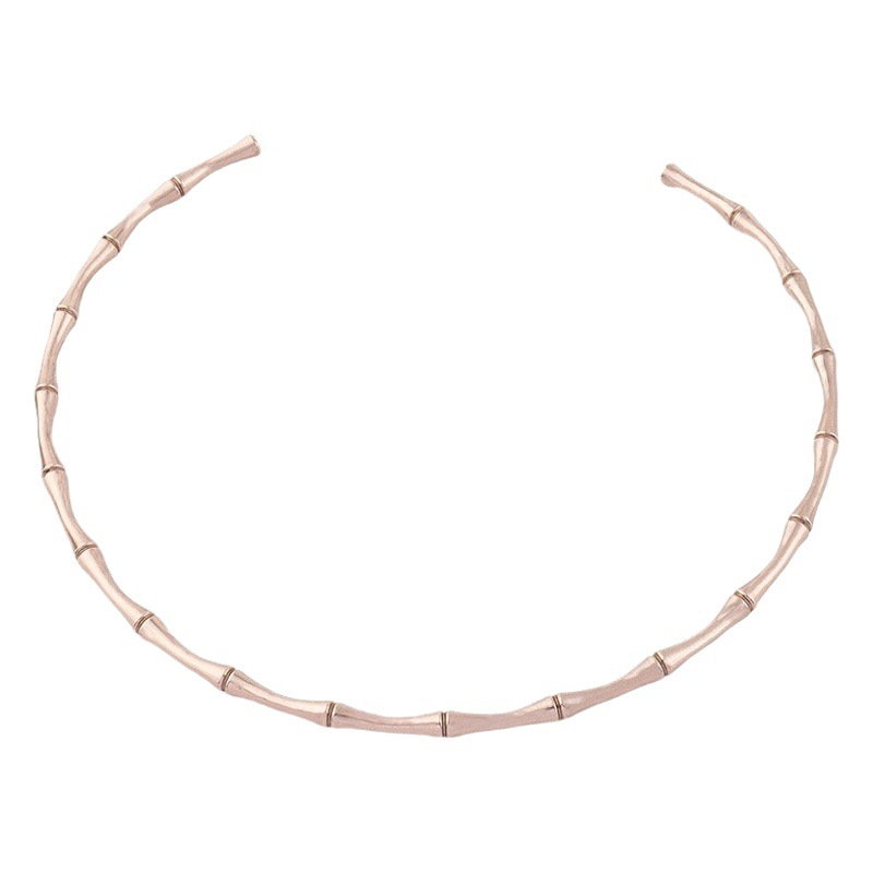 Collar de acero de titanio Collar de bambú de acero inoxidable de alta calidad para niñas Diseño simple retro Collar de todo fósforo que no se desvanece