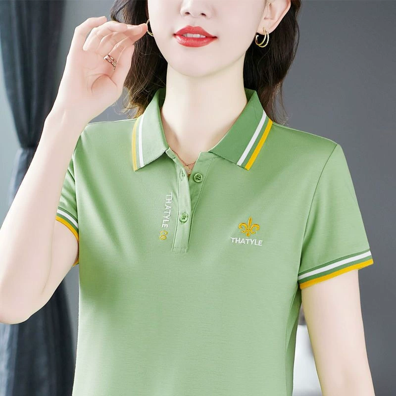 2025 летние футболки с короткими рукавами для мам среднего и пожилого возраста, женские топы больших размеров, свободные утягивающие топы, модные маленькие рубашки