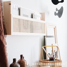 日式手工编织收纳盒墙挂收纳玄关置物筐家居客厅报纸路由器遮挡盒