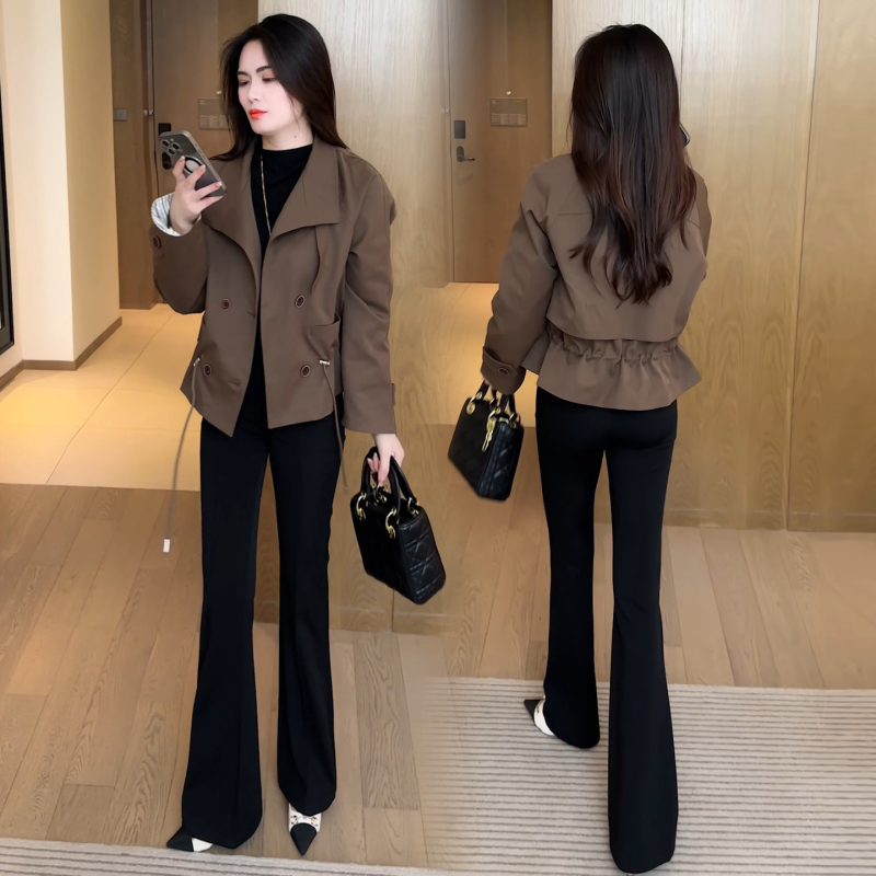 时尚短款风衣女2025秋季新款洋气显瘦收腰小个子时髦休闲百搭外套|undefined