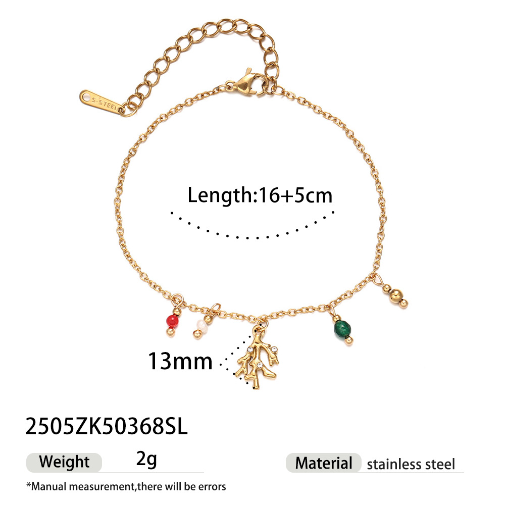 Tena Pulsera de acero inoxidable europea y americana Sensación simple y de alto nivel Estilo de playa Coconut Estrella de mar Pulsera de aceite de gota Lujo ligero Chica de nicho