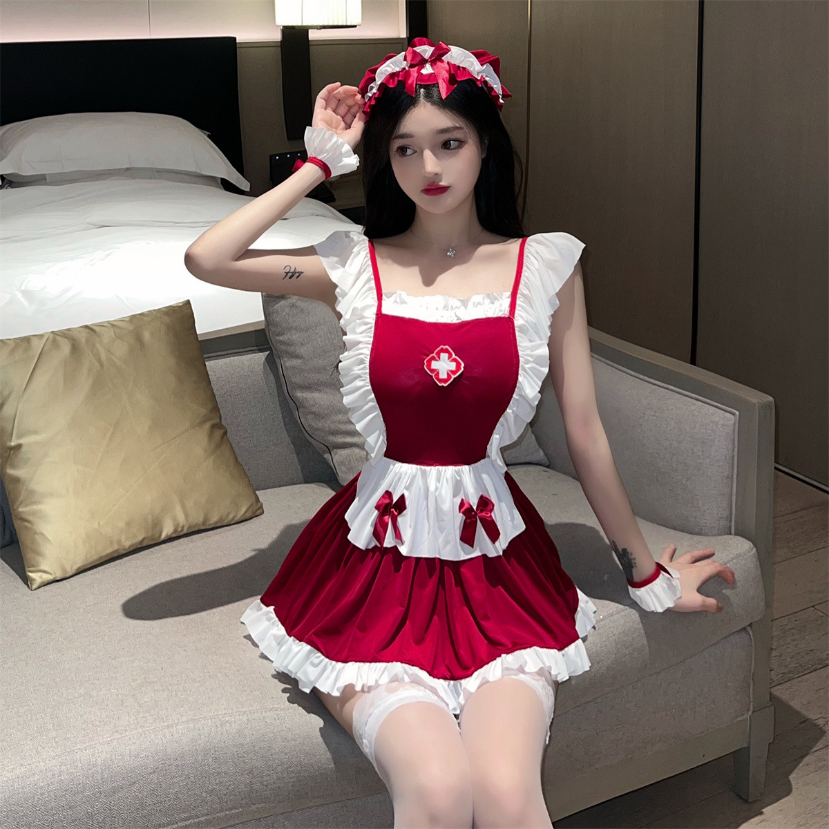 Seductive New Sexy Underwear Maid Uniform Role Play Temptation Maid suit Sexy Female Nurse Christmas Dress
